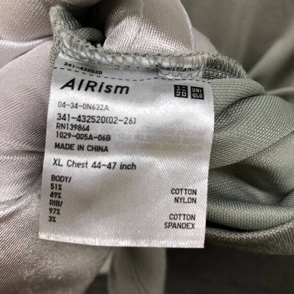 Uniqlo x Theory Airism Polo Shirt Mens XL Short Sleeve 1/4 Zip Sage Green - Picture 6 of 9